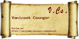 Vanicsek Csongor névjegykártya