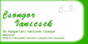 csongor vanicsek business card